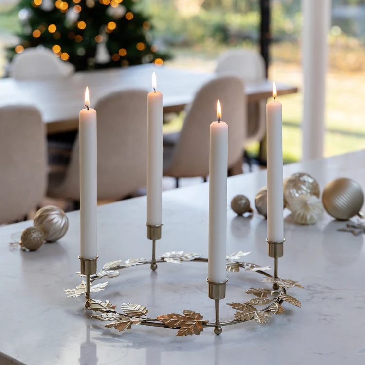 Autumn Wreath Candle Holder Centrepiece Gold product image