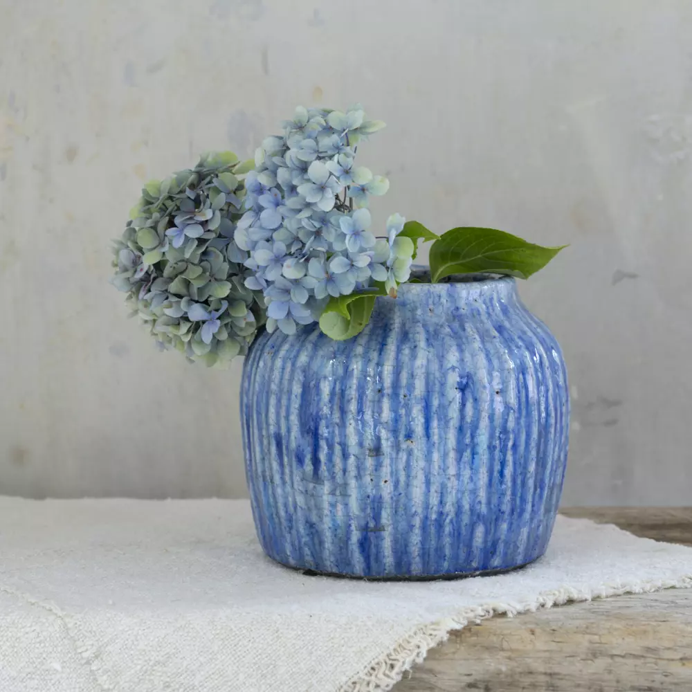 Ribbed Planter Cornflower Blue (Pack of 2) product image