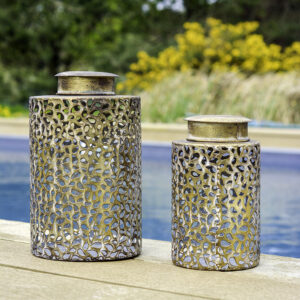 Solar LED Lantern Antique Gold Large (Pack of 2) product image